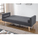 Heartlands Furniture Paris dark grey linen sofa bed set up