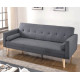 Heartlands Furniture Paris dark grey linen sofa bed set up