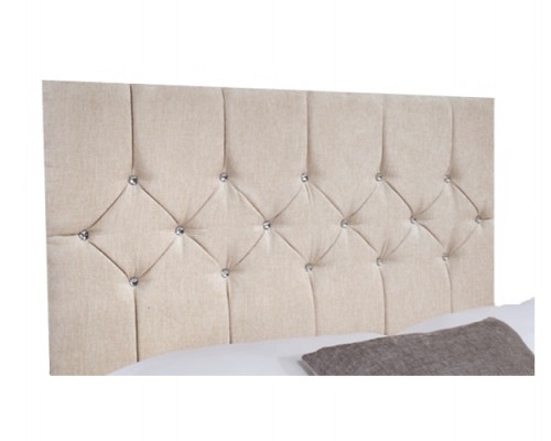 Belle Hand Tufted Diamante Fabric Strutted Headboard
