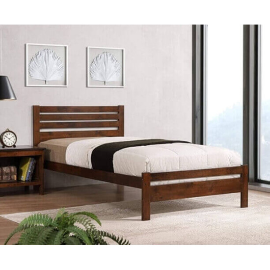 Solid Hardwood Antique Oak Bed Frame for UK Bedrooms Heartlands Furniture Astley antique oak wood bed with slatted headboard
