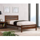 Solid Hardwood Antique Oak Bed Frame for UK Bedrooms Heartlands Furniture Astley antique oak wood bed with slatted headboard