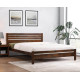 Solid Hardwood Antique Oak Bed Frame for UK Bedrooms Heartlands Furniture Astley antique oak wood bed with slatted headboard