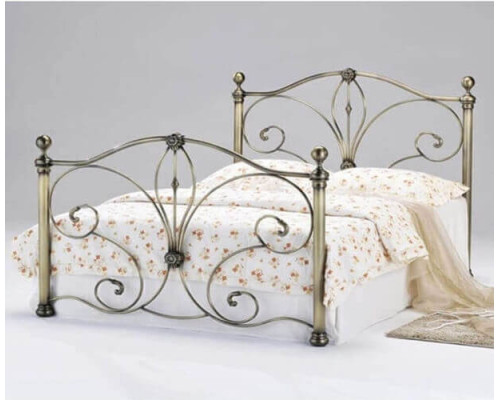 Diane Antique Brass Bed Metal Bed by Heartlands Furniture