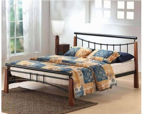 Franklin Metal & Dark Wood Bed Frame