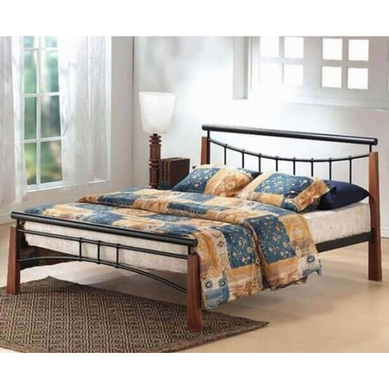 Heartlands Furniture Elanor black nickel metal bed with spun finials