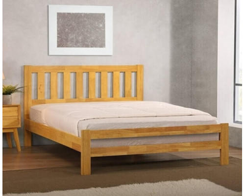 Kempton Hardwood Natural Oak Wood Bed by Heartlands Furniture