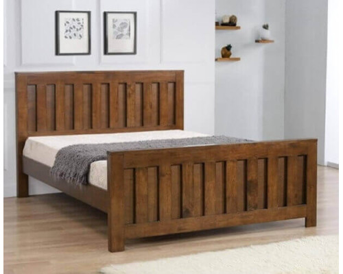 Maxfield Rustic Oak Wood Bed by Heartlands Furniture