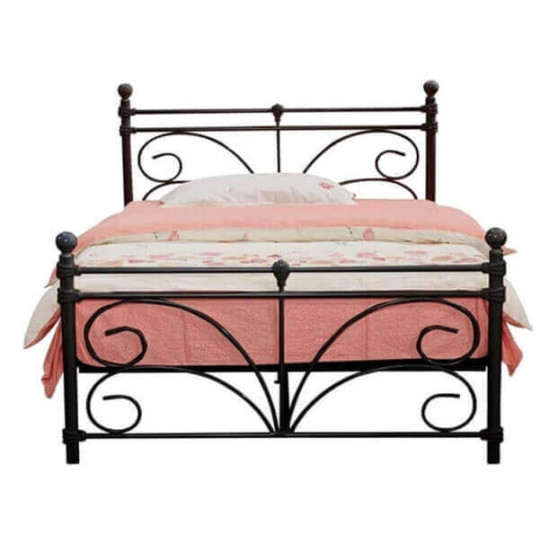 Heartlands Furniture Separo black metal bed frame with ornate scrolls