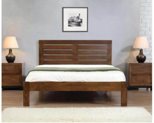 Vulcan Rustic Oak Wood Bed by Heartlands Furniture 