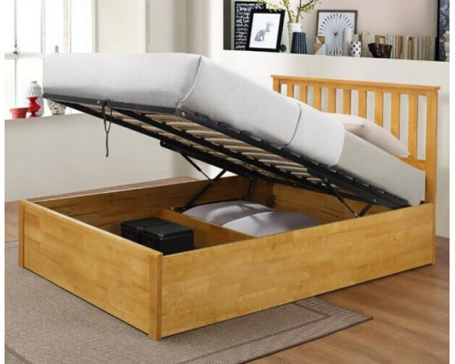 Zoe Oak Ottoman Storage Bed by Heartlands Furniture