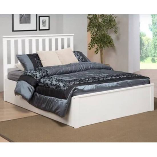 Zoe White Ottoman Storage Bed by Heartlands Furniture | Storage Beds (by Bedz4u.co.uk) Heartlands Furniture Zoe white ottoman storage bed open storage compartment