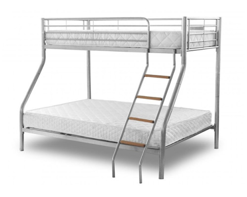Alexa Silver Metal Triple Sleeper Bunk Bed by Heartlands Furniture