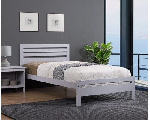 Astley Light Grey Wood Bed by Heartlands Furniture