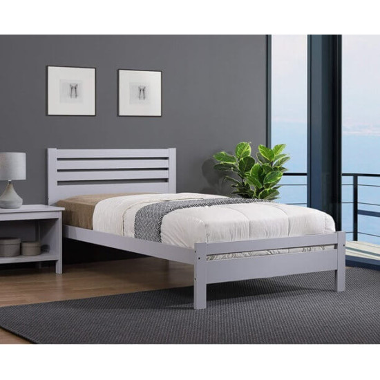 Astley Light Grey Wood Bed by Heartlands Furniture | Wooden Beds (by Bedz4u.co.uk)