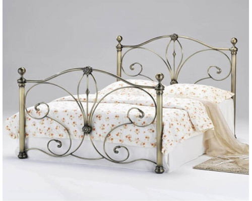 Diane Antique Brass Bed Metal Bed by Heartlands Furniture