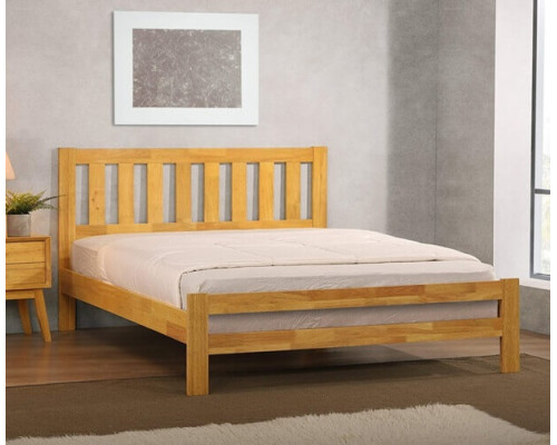 Kempton Hardwood Natural Oak Wood Bed by Heartlands Furniture