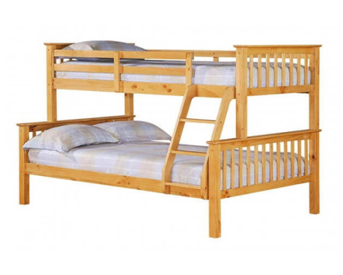 Porto Pine Triple Sleeper Wood Bunk Bed by Heartlands Furniture