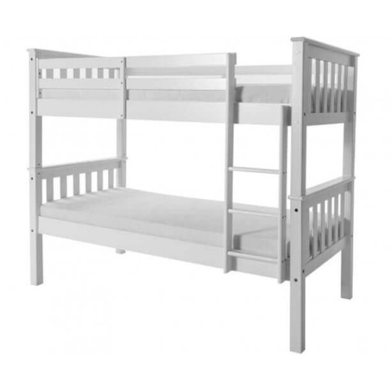 Porto White Wood Bunk Bed by Heartlands Furniture | Bunk Beds (by Bedz4u.co.uk)