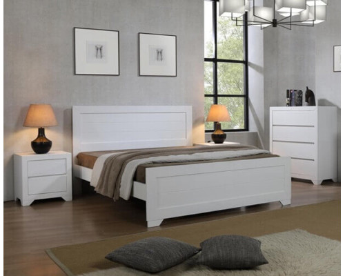 Zircon White Wood Bed by Heartlands Furniture 