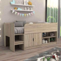 Artisan Beds mid sleeper oak storage bed in a UK modern bedroom setting