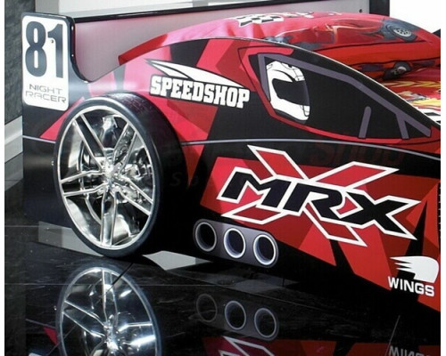 Kids Black MRX Racing Car Bed with Alloy Wheels by Artisan