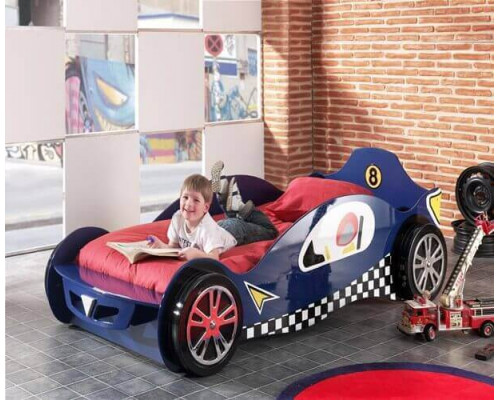 Blue Mclaren Kids Novelty Single Racing Car Bed