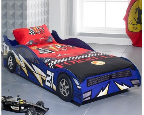 No 21 Single Blue Novelty Racing Car Bed by Artisan Beds 