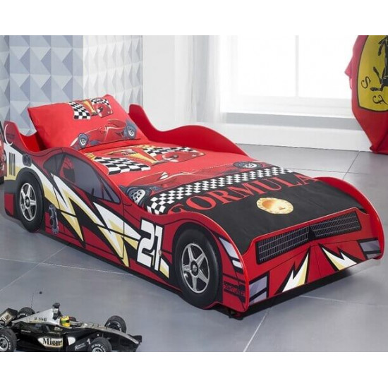 No 21 Single Red Novelty Racing Car Bed by Artisan Beds | Kids Beds (by Bedz4u.co.uk)