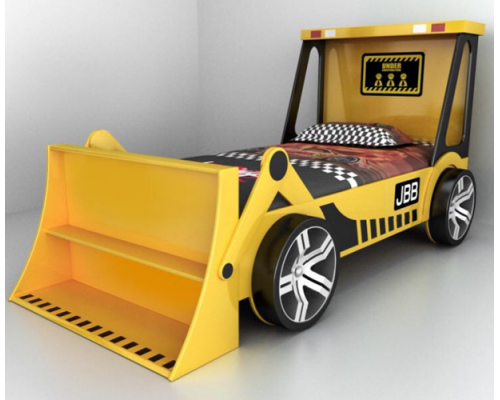  JBB Yellow Kid's Novelty Tractor Digger Bed by Artisan 