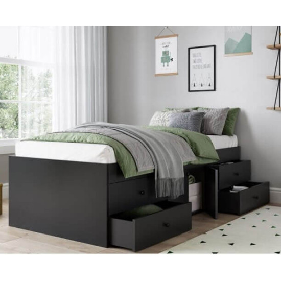 Black Multi-Drawer Single Cabin Bed by Kidsaw | Kidsaw Bedroom Range (by Bedz4u.co.uk)