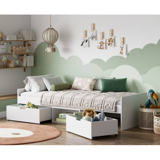 Kidsaw KUDL Flash white single 3ft cabin bed with storage drawers