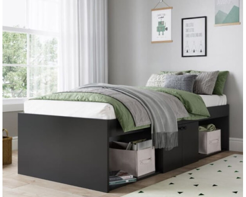 Kids Black Low Single Cabin Bed by Kidsaw
