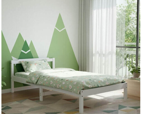 Jinsen Single White Wood Bed by Kidsaw Jinsen Single White Wood Bed by Kidsaw