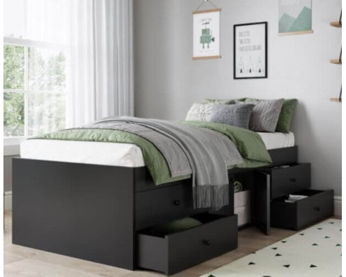 Black Multi-Drawer Single Cabin Bed by Kidsaw Black Multi-Drawer Single Cabin Bed by Kidsaw
