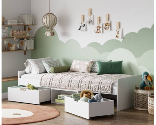 Kidsaw Kudl Flash White Single Cabin Bed with Storage Drawers