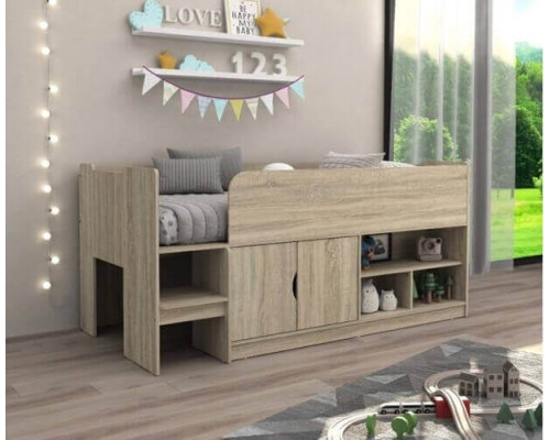 Kidsaw Kudl Mid Sleeper Storage Bed in Oak Kidsaw Kudl Mid Sleeper Storage Bed in Oak