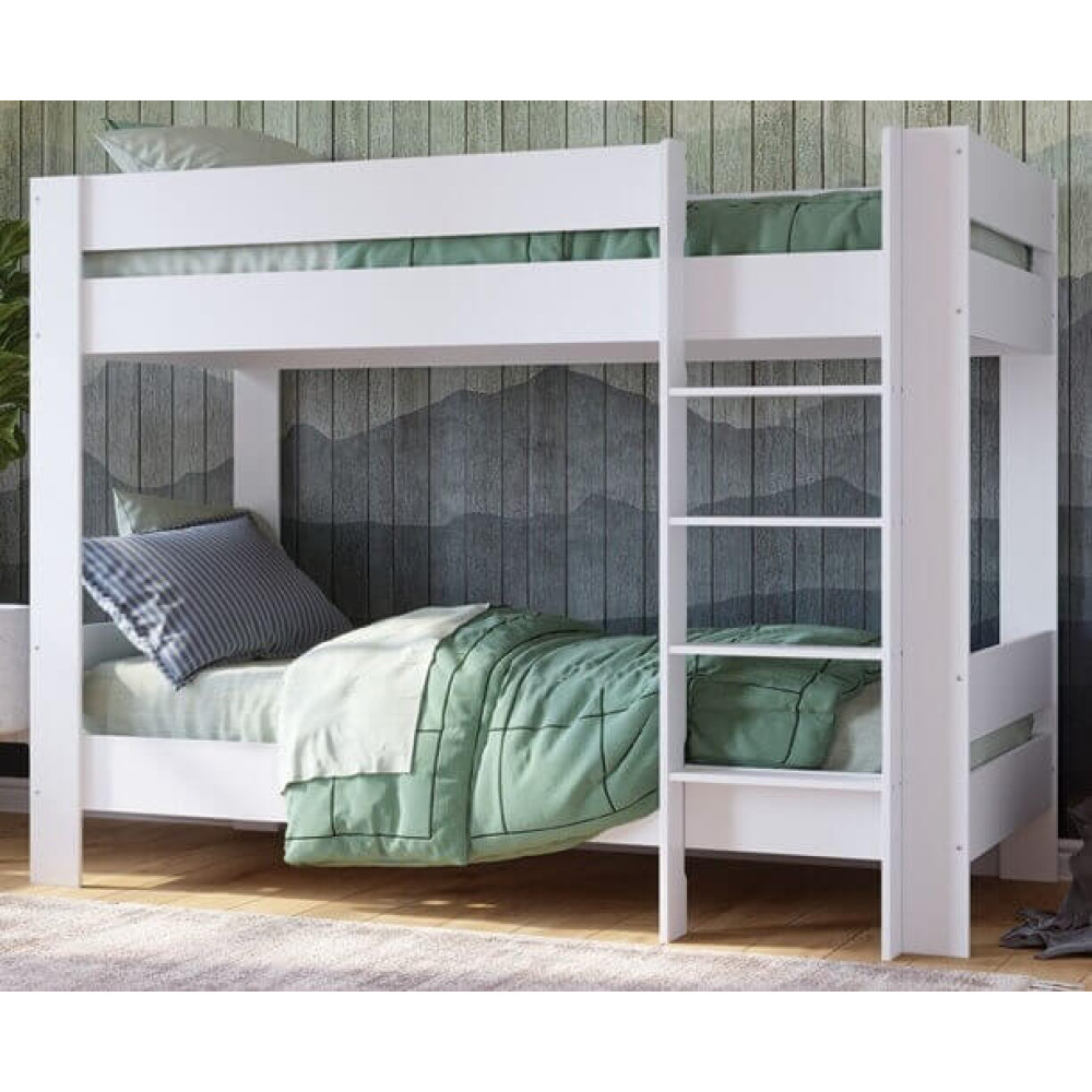 Kudl White Wood Bunk Bed by Kidsaw