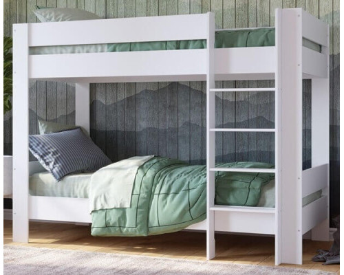Kudl White Wood Bunk Bed by Kidsaw