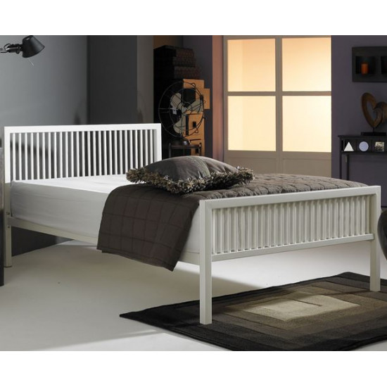 Boston Ivory White Modern Metal Bed | Single Beds (by Bedz4u.co.uk)