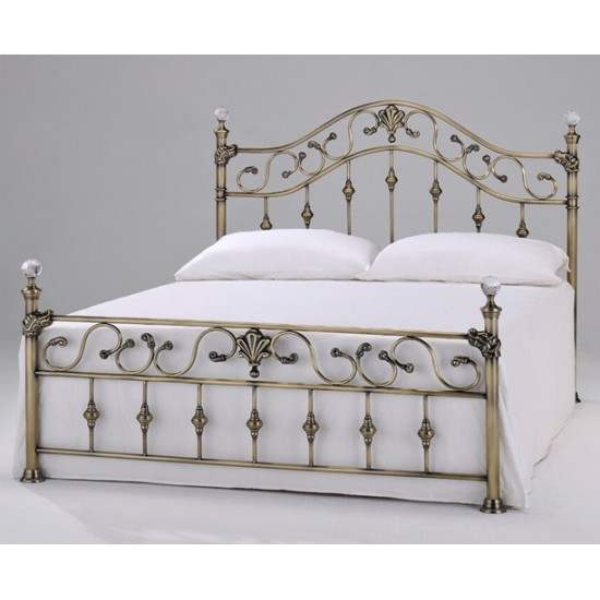 Elizabeth Brass Bed with Crystal Finials | Metal Beds (by Bedz4u.co.uk)