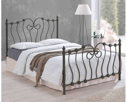 Inova Black Ornate Victorian Metal Bed Frame