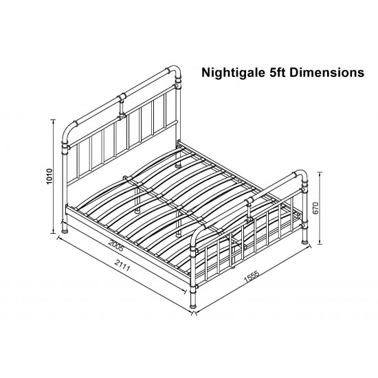 Nightingale Industrial White Scaffold Metal Bed Frame | Metal Beds (by Bedz4u.co.uk)
