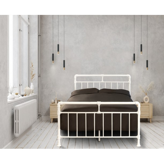Nightingale Industrial White Scaffold Metal Bed Frame | Metal Beds (by Bedz4u.co.uk)