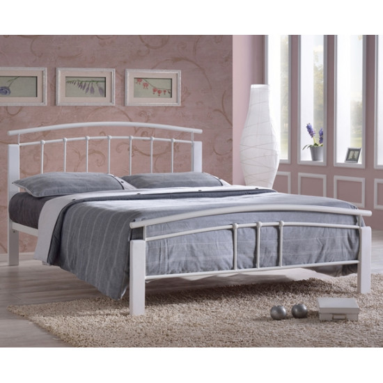 Tetras White Metal Bed Frame with White Posts | Metal Beds (by Bedz4u.co.uk)