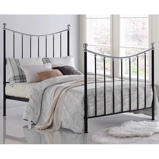 Vienna Black and Chrome Metal Bed Frame | Metal Beds (by Bedz4u.co.uk)