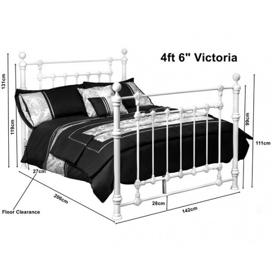 Victoria White Gloss Traditional Ornate Metal Bed | Metal Beds (by Bedz4u.co.uk)