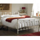 Hawthorn Traditional White Metal Bed with Brass Finials | Metal Beds (by Bedz4u.co.uk)