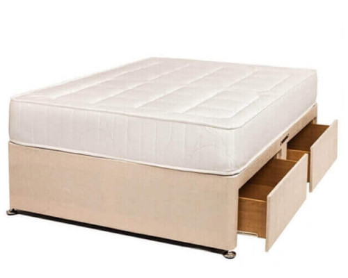 Cosiflex Damask Mattress Divan Set with Cream Chenille Base