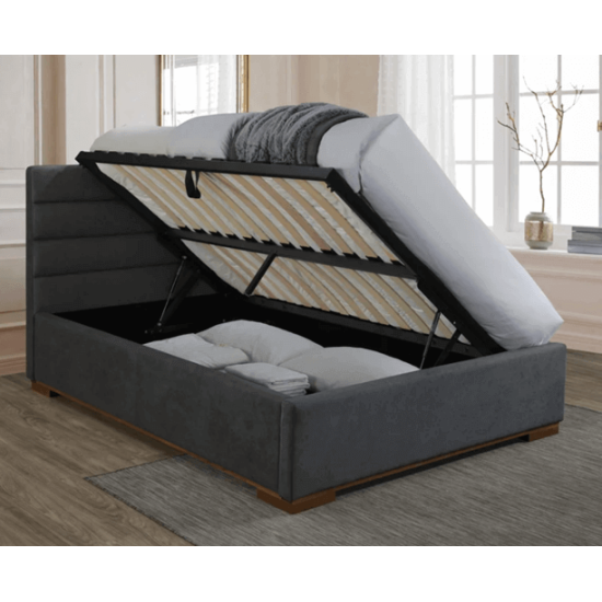 Mayfair Dark Grey Fabric Ottoman Bed | Storage Beds (by Bedz4u.co.uk)