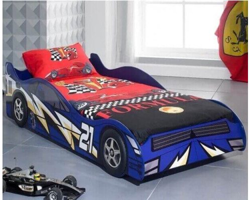 No 21 Single Blue Novelty Racing Car Bed by Artisan Beds 
